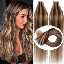40PCS 100G THICK Tape In Skin Weft 100 Real Human Remy Hair Extensions 18 20 22