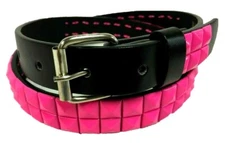 Childrens/ Kids 2 Row Metal Pyramid Studded Belt
