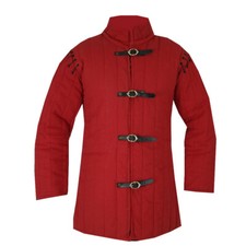 Medieval Gambeson Thick Padded Coat Full Sleeves Quilted Coat SCA LARP Costume