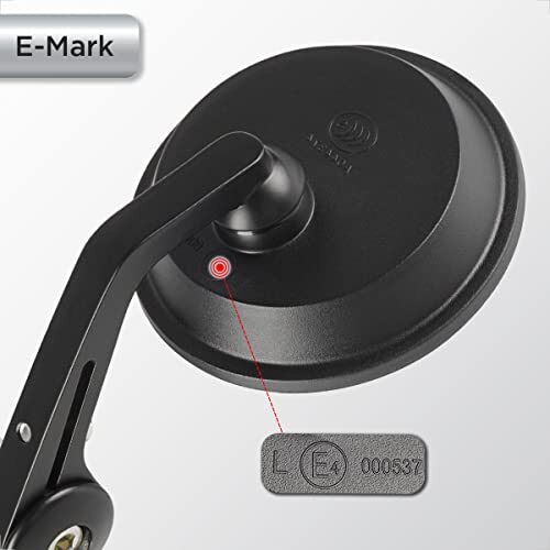 Evermotor Paire De Rétroviseurs Moto Ronds E-Marked – Guidon 22 Mm, Angle Réglable 360°