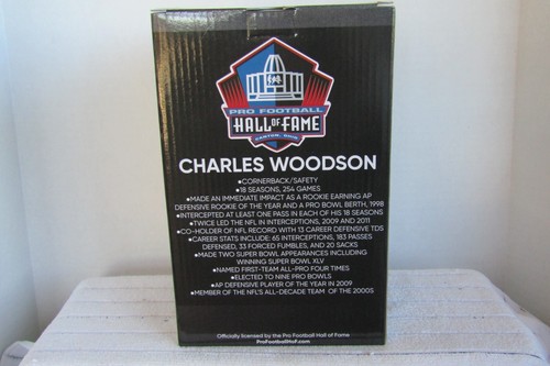 CHARLES WOODSON Oakland Raiders NFL Hall of Fame Gold Jacket Bobblehead NIB! - Picture 6 of 9