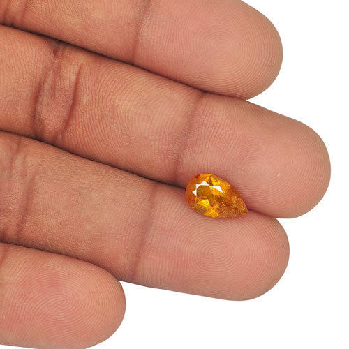 TAJIKISTAN Clinohumite 1.83 Cts Natural Untreated Deep Yellow Orange Pear - Picture 3 of 3
