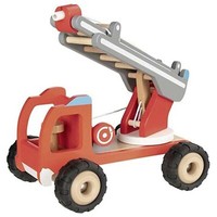 Feuerwehr Leiterwagen Goki Fahrzeug Holzspielzeug Ab 3+ Jahre LöSchfahrzeug Holz
