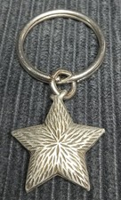 Lovely Ocean Styled Pewter Starfish Keychain 1 Inch 9 Grams