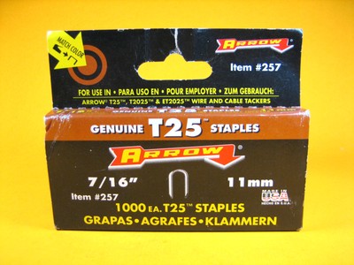 Arrow 257 Genuine T25 Staples 1000ea 7/16" 11mm | eBay