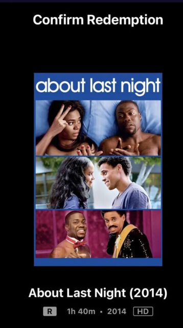 About Last Night Digital HD (EMAIL DELIVERY!) No Physical Movie Included