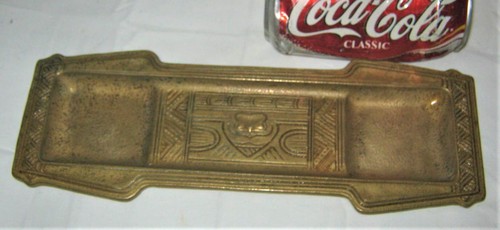 ANTIQUE TIFFANY STUDIOS NY USA SOLID BRONZE INDIAN OWL PEN TRAY HOLDER # 1185 US - Picture 4 of 11