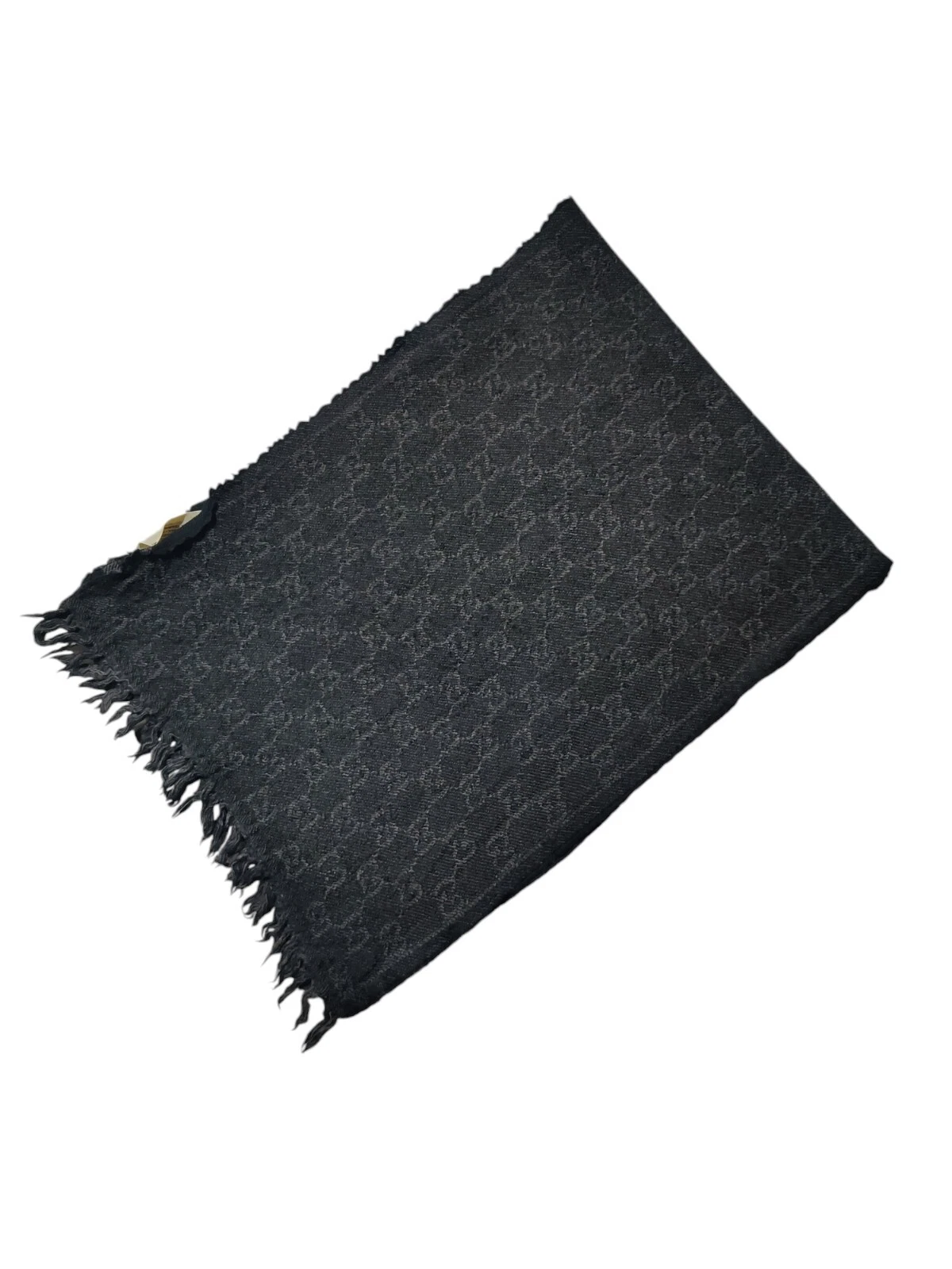 écharpe jacuée laine logo gucci gg noir