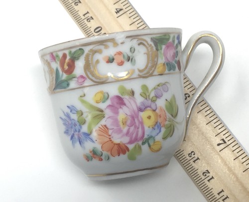LOT of (2) CUPS Carl Thieme DRESDEN Porcelain Demitasse HAVILAND & CO Limoges - Picture 8 of 9