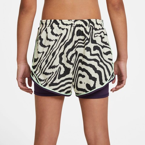 NWT Girl’s Size XLarge Nike Tempo 2 in 1 Shorts Dri-Fit Purple Green Printed - Picture 6 of 12