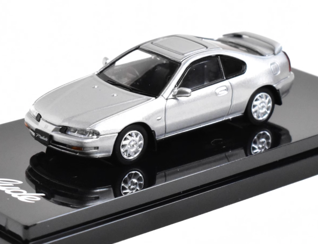 BN Hobby Japan 1:64 Silver Honda Prelude Coupe Diecast Metal Sports Car Model