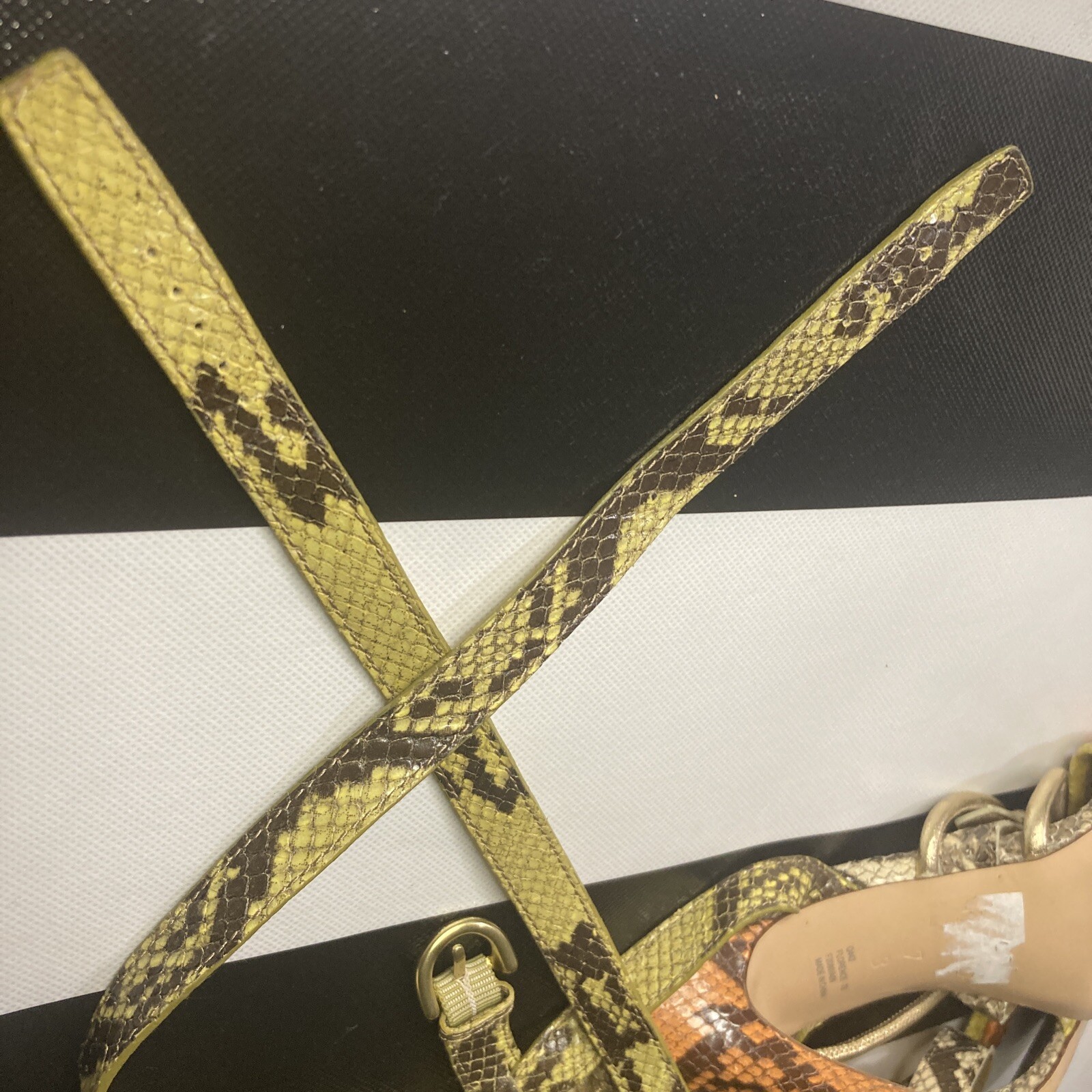 Coach Florence Heels Printed Python Snake Strap S… - image 11