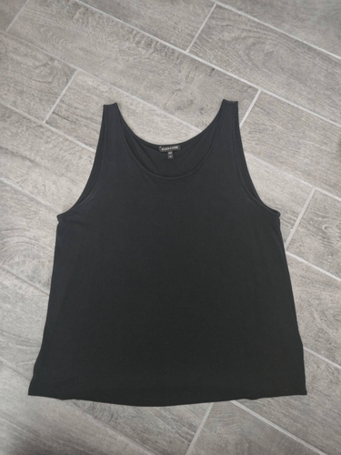 Damen Eileen Fisher Tanktop Seide ärmellos schwarz Größe Large XL