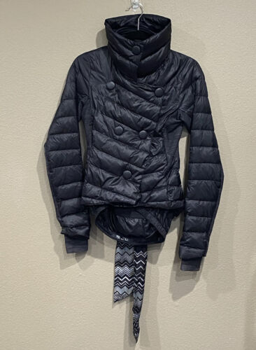 Lululemon jacket womens 4 Black down puffer belted quilted pockets - Picture 3 of 19