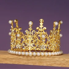 4-3/4"x 3" METAL Royal Pearl CROWN Cake Topper, Table Decor #9549 Choose Color