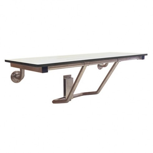 Presale Metlam Ml994_Ph Accessible Folding Shower Seat - White/Stainless - Picture 1 of 3