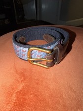 Vineyard Vines Youth Belt Size 26 Whale Red White Blue USA VV Canvas Leather