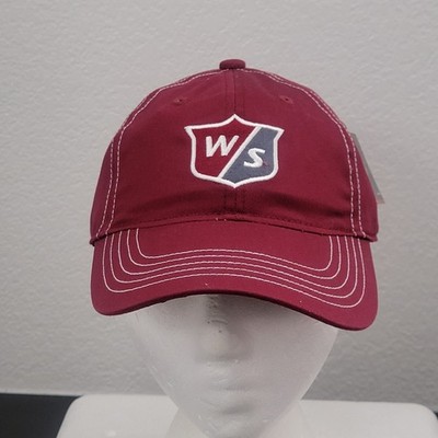 New-Wilson Staff Baseball/Golf Cap Hat, Maroon w/Adjustable Fit
