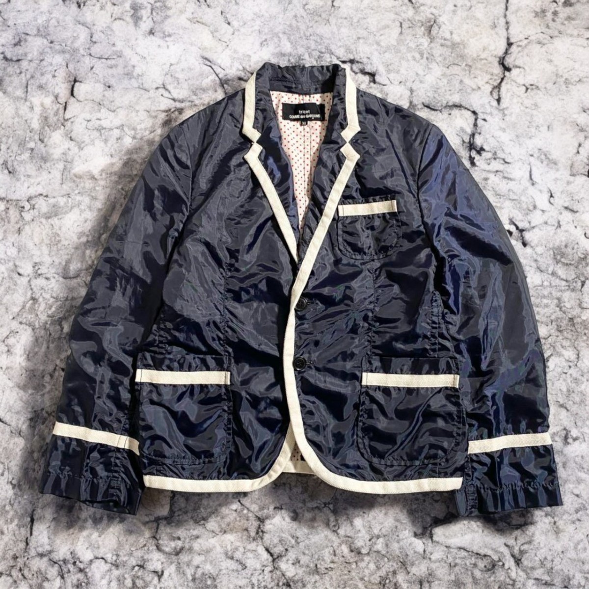tricot COMME des GARCONS 12Ss Polygous Cosmetic Satin Jacket Navy 