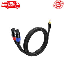 3.5mm TRS to Dual XLR Female Cable 3.3ft Unbalanced Y Splitter Smartphone