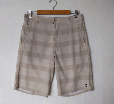 Rip Curl Men's Hybrid Shorts 31 Mirage Boardwalk Tan Plaid Pockets Polyester