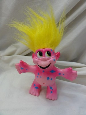 1992 TALKING LAND OF THE TROLLS  ~ Pink with Yellow Hair ~ Trendmasters ~ Works!