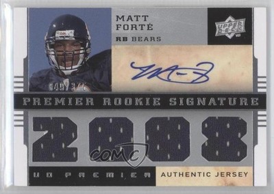 2008 UD Premier Rookie Signature Memorabilia /375 Matt Forte Forté #128 Auto 0a1