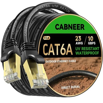 LAN Kabel 20meter, Outdoor Netzwerkkabel Cat 6A 20M 23AWG LLDPE, Direkt