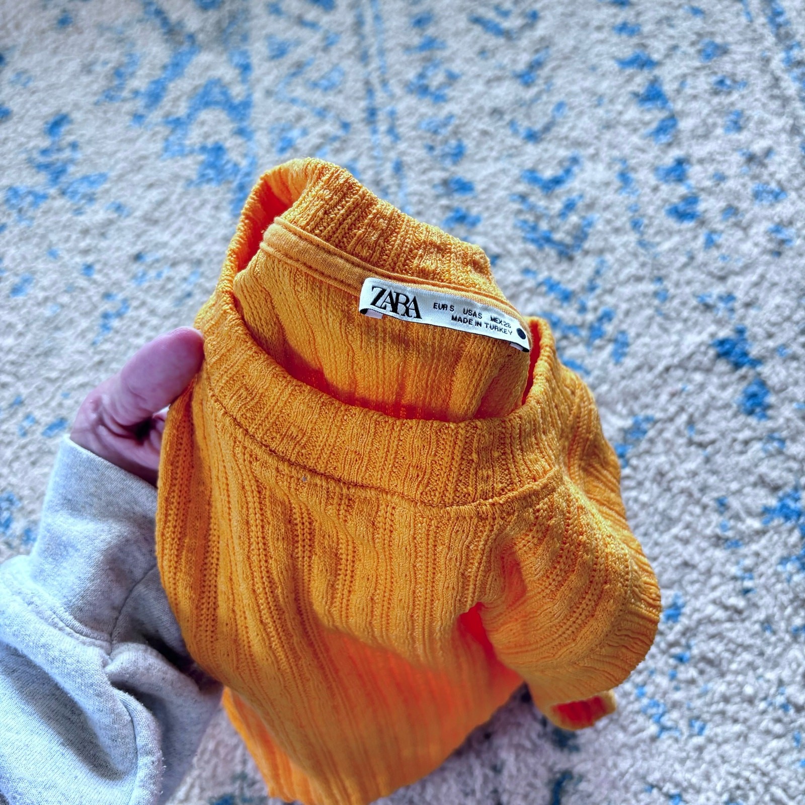 Zara Women's Size Small Crop Top Tank Orange thumbnail 5