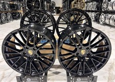 21 5x130 Black Rims 21x10 21x11 Staggered Set 4 Fit Porsche Cayenne Panamera
