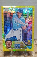 2023 Topps Chrome Logofractor-Vinnie Pasquantino #119 Yellow Refractor /75 (RC)