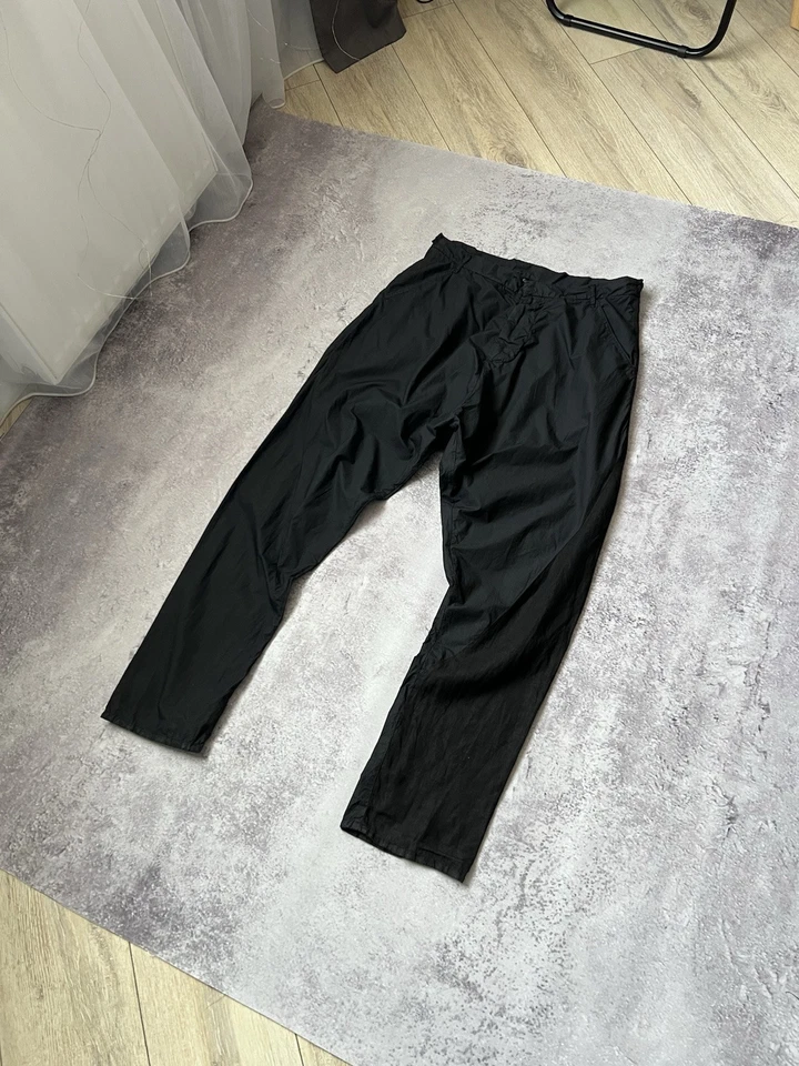 Двухцветные льняные хлопчатобумажные брюки Andrea Ya'adov Drop Crotch Chino Jogger черные L - Изображение 2 из 4
