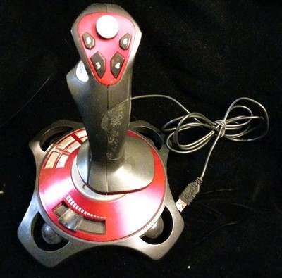 Trust Predator Wired USB Joystick Black Red Works Good, Tested