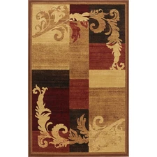 HOME DYNAMIX Catalina Pierre Scroll Area Rug, Brown/Red, 7'10"x10'2"