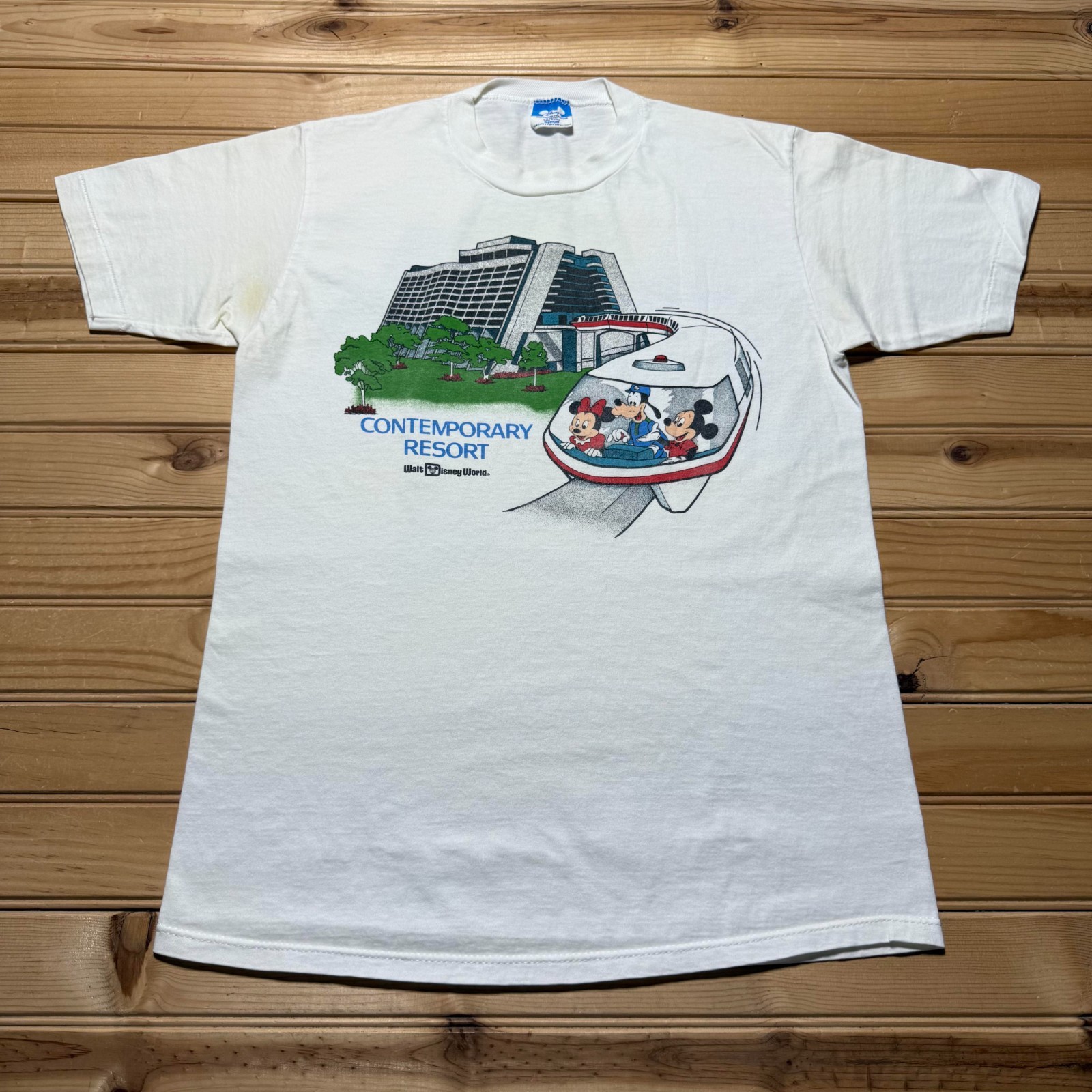 Vintage 80s Walt Disney World Contemporary Resort Souvenir T-Shirt USA - Medium