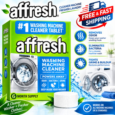 Affresh Washing Machine Cleaner, Helps Power Away Odor Causing Bacteria & Grime