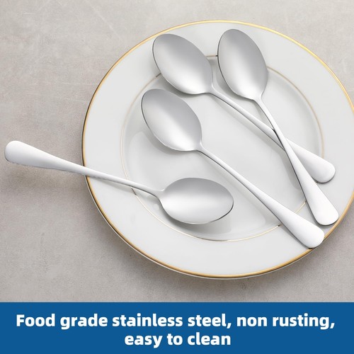 12 Teile Teelöffel Set, Lebensmittelqualität Edelstahl Löffel Silberbesteck, Besteck T... - Bild 3 von 7