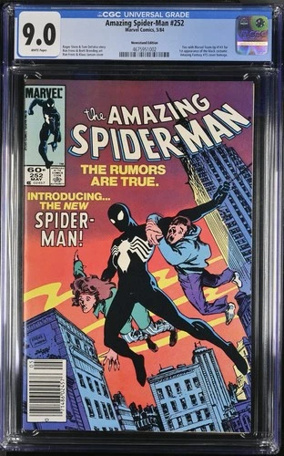 Amazing Spider-Man #252 CGC 9.0 Marvel 1984 Newsstand 1st Black Costume Frenz