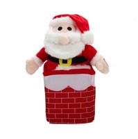 PlüSch Weihnachtsmann Deko Figur Im Kamin Weihnachtsdeko Singt Merry Christmas