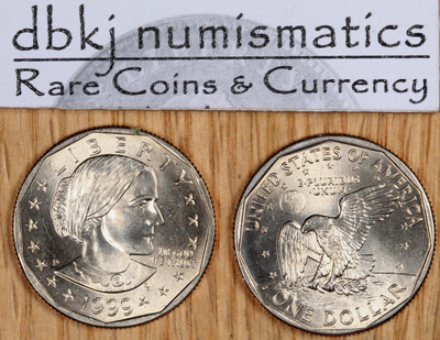 1999-D SBA Susan B Anthony $1 Dollar Coin - BU - Choice to Gem