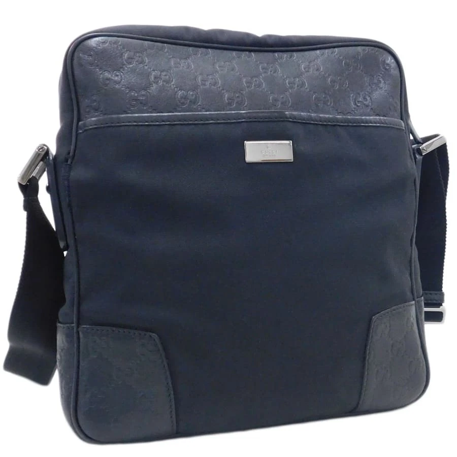 Sac bandoulière Gucci 162783 noir nylon cuir Guccishima bandoulière bag