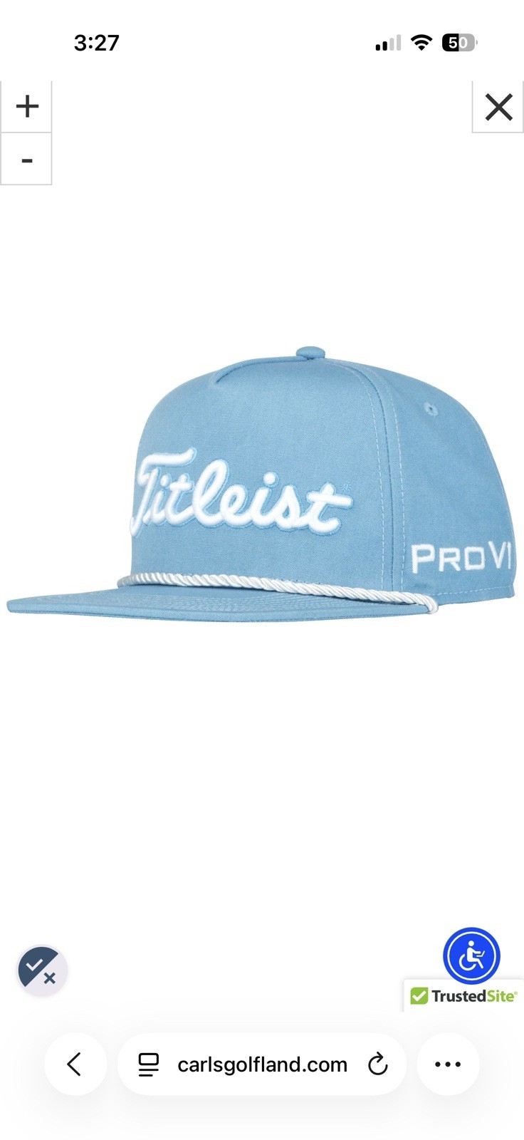 Hat Light Blue White Rope