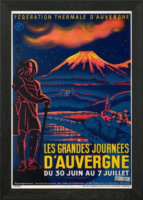 Vintage French Auvergne Travel Post Framed Wall Art Poster Canvas Print Picture
