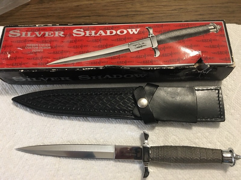 Late 1980’s Gil Hibben Signed Silver Shadow UC441 Stainless Steel Double Edge