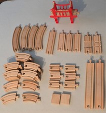 45Pc Wooden Train Tracks Lot Railway Pieces Set Play for Thomas The Train Brio