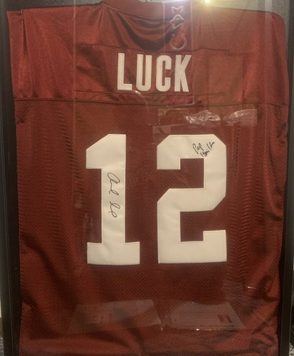 Andrew Luck, Pep Hamilton Signed F Jersey Autographed Stanford/ Colts