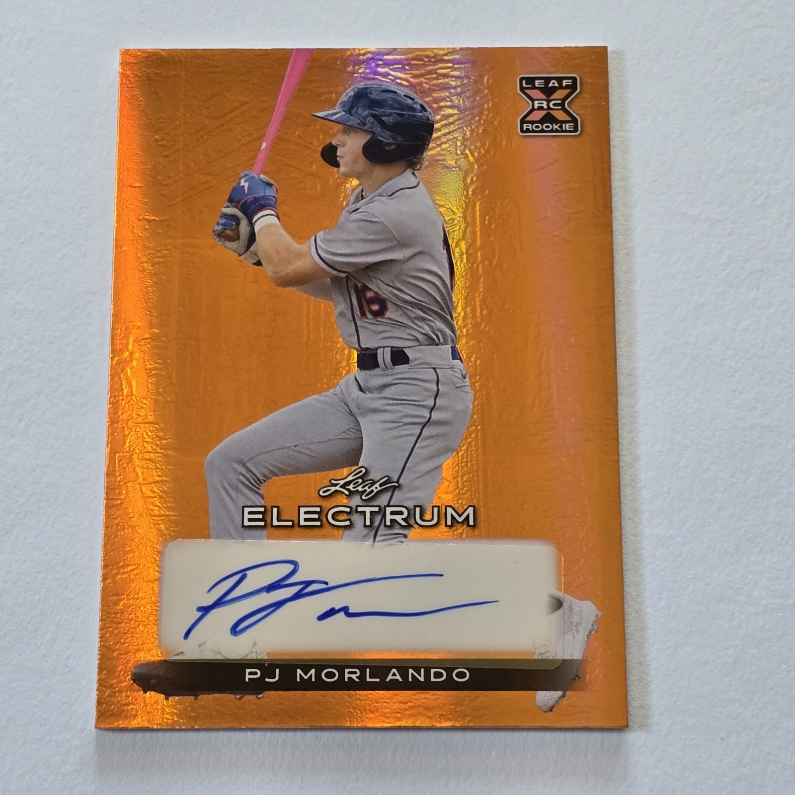2024 Leaf Electrum PJ MORLANDO Orange Bronze Auto 16/99 Marlins Card #BA-PJM /99