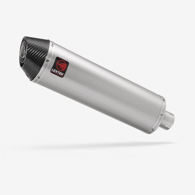 Lextek Edelstahl RP1 Oval Auspuff Endtopf matt 400mm mit Carbonspitze NEU