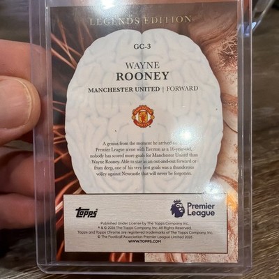 2026 Topps Chrome Premier League Wayne Rooney #GC-3 Genius Chrome