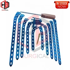 Proximal Lateral Tibial 5,7, 9, 11 & 13 H LCP Plate L & R & 5mm screw 87 Pc Tit